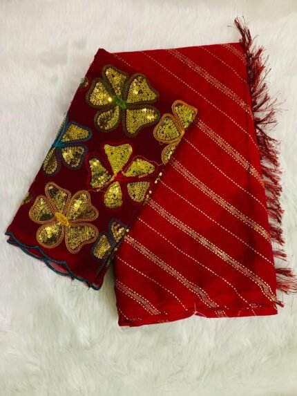 BRASOO GOLD FOIL SAREE WITH ZALAR - FLOWER VALLEY