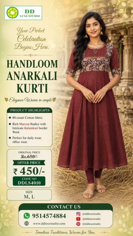 Handloom Anarkali Kurti - DDLS4010
