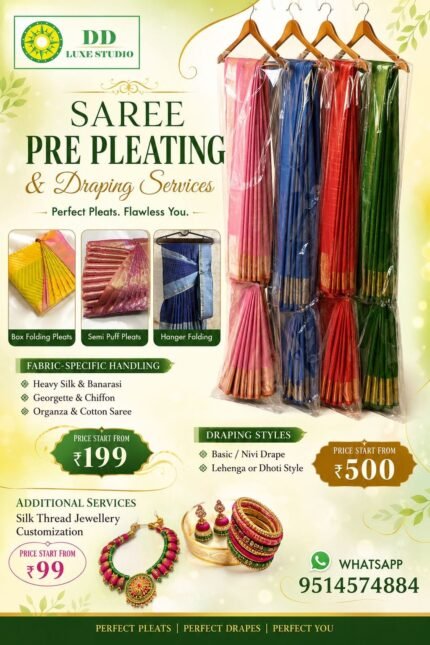 Saree Pre Pleating & Draping Services